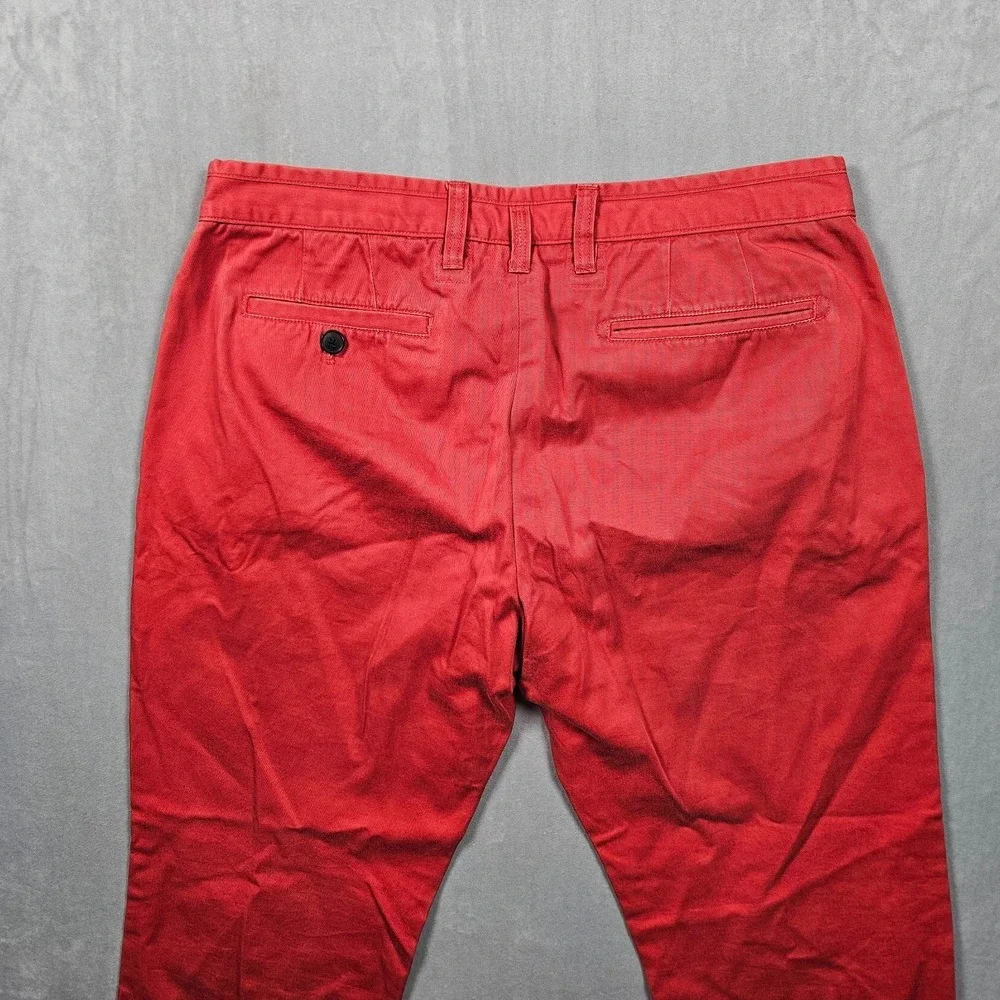 Paul Smith Jeans Pants Mens 34x29 Red Flat Front Chino‎ Trousers Slash Pockets